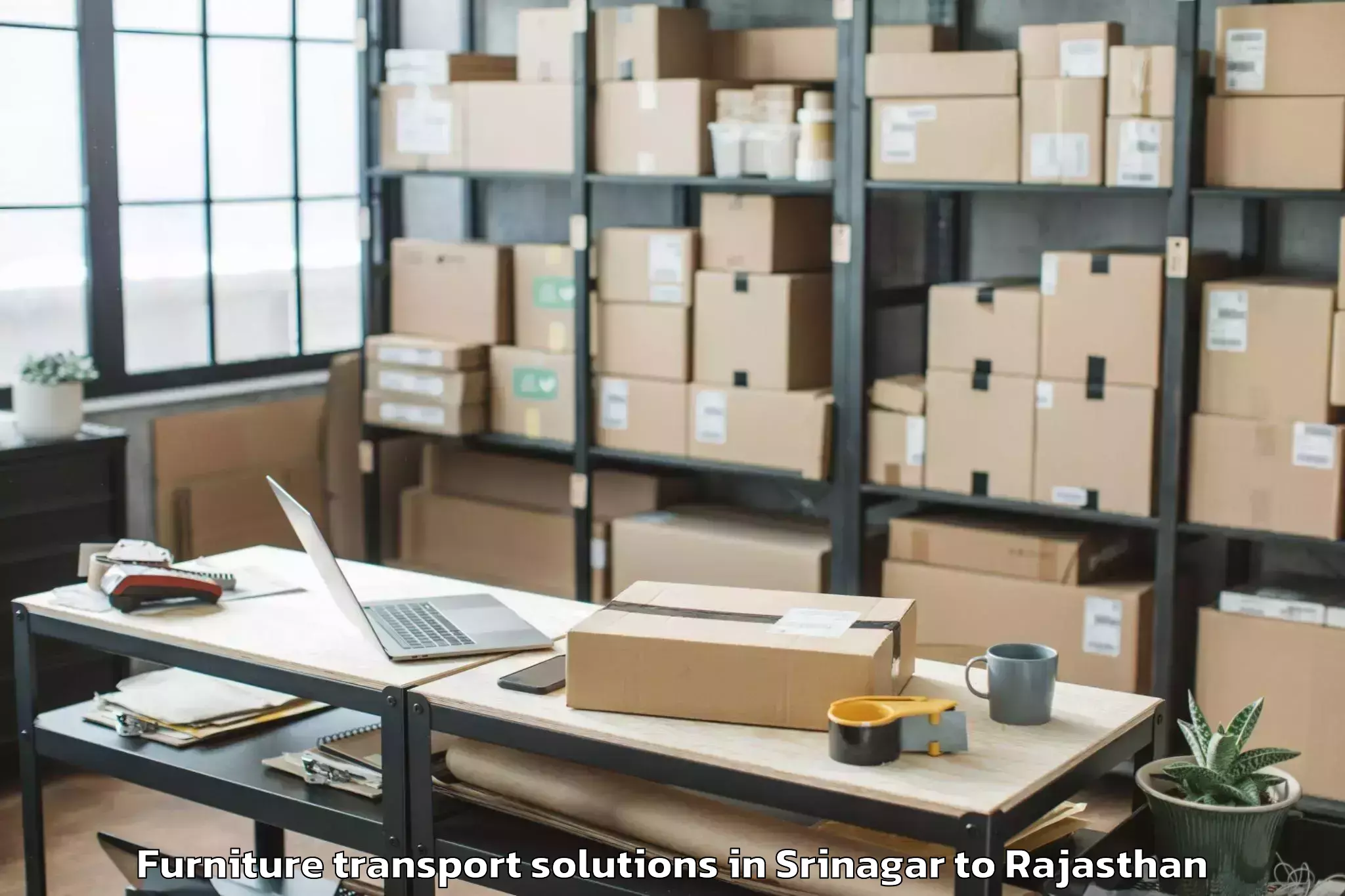 Discover Srinagar to Jamwa Ramgarh Furniture Transport Solutions